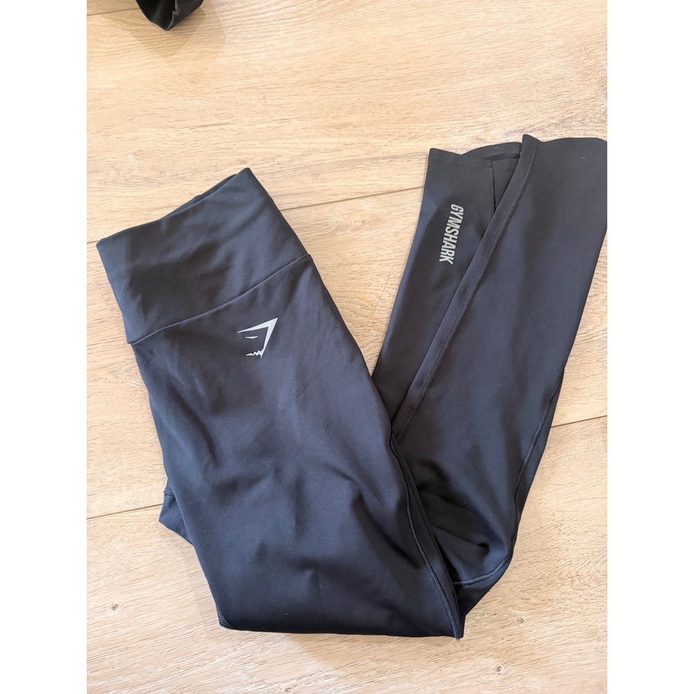 Gymshark Women Black Training High Waisted Leggings Small GLLG5088 24 Inseam 237